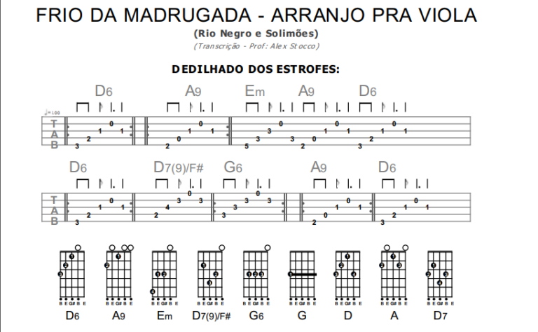 FRIO DA MADRUGADA DEDILHADO E CIFRA NA VIOLA