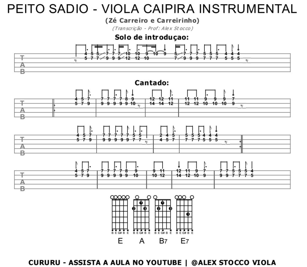 Cifra de Viola - Peito Sadio