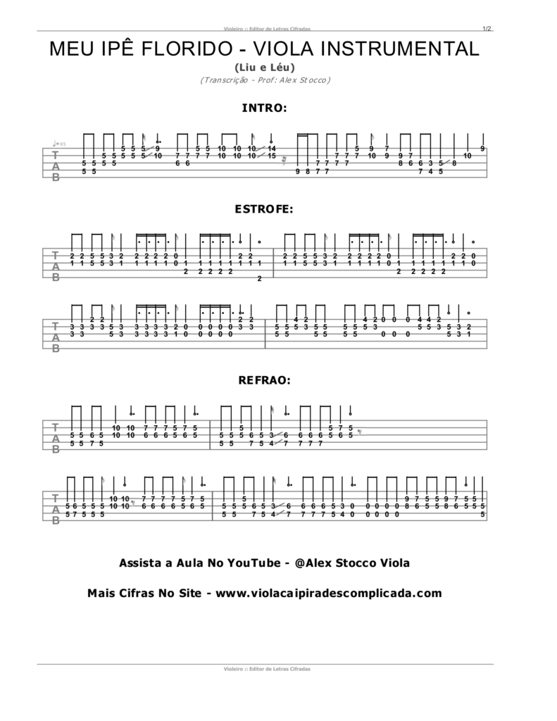 Cifra de Viola - Meu Ipê Florido