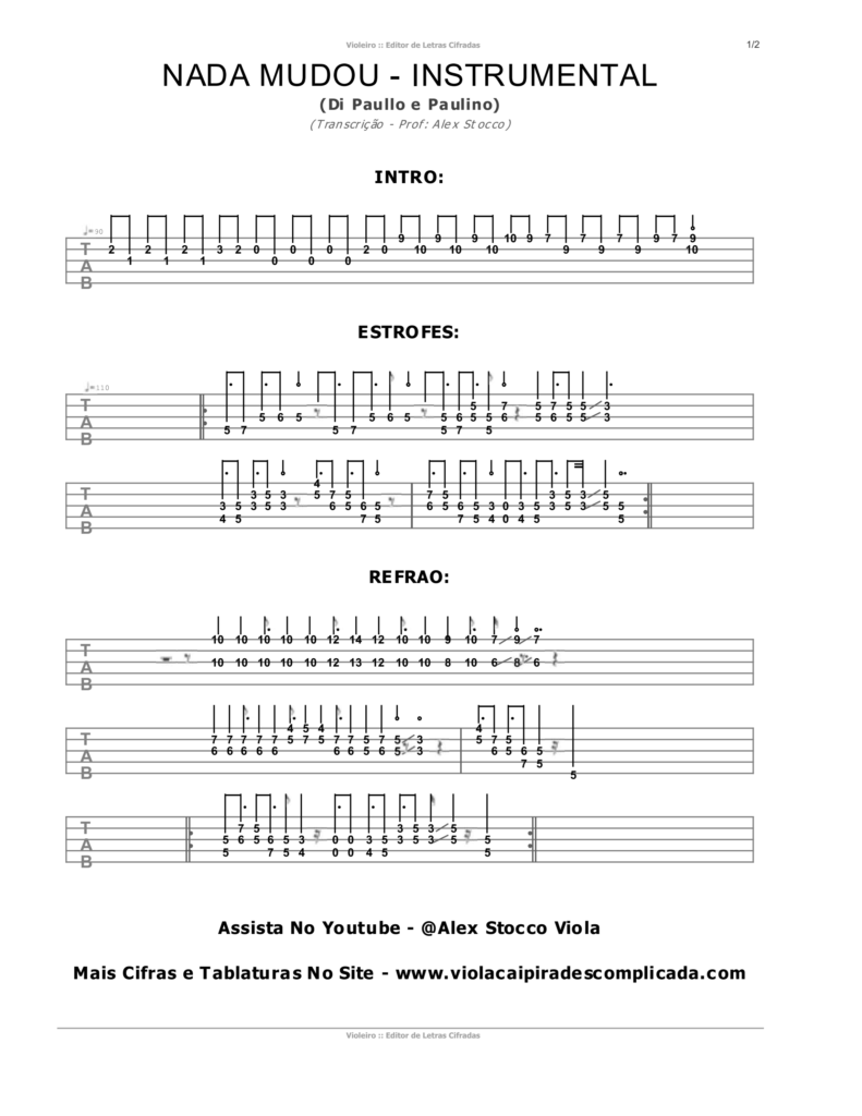 Nada Mudou - Viola Caipira Instrumental
