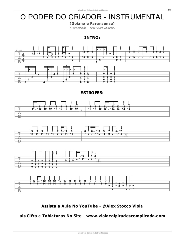 Cifra de Viola - O Poder do Criador